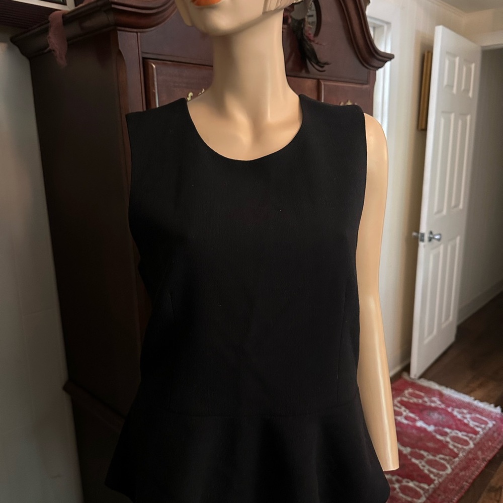 Joie Black Peplum Sleeveless Tank Top